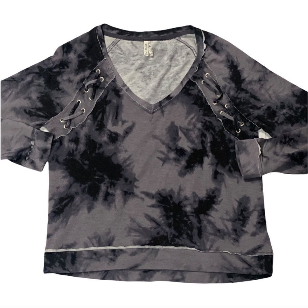 Mudd Tie Dye Long Sleeve V Neck Top